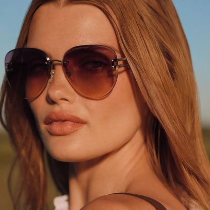 TRISTA - GOLD + MISTY LILAC GRADIENT SUNGLASSES