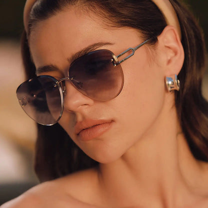 TRISTA - GOLD + SLATE GRADIENT FLASH SUNGLASSES
