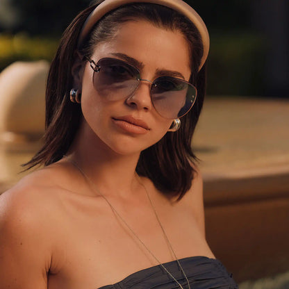 TRISTA - GOLD + SLATE GRADIENT FLASH SUNGLASSES