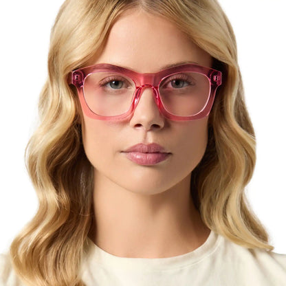 HAYDEN - CANDY PINK CRYSTAL + GLASSES