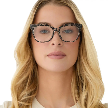 WINSTON - CLEAR LEOPARD + GLASSES