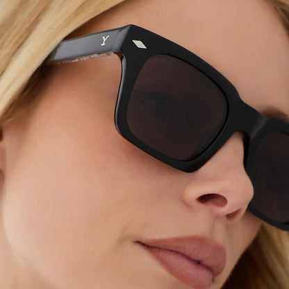 KAYCE DUTTON - CLASSIC BLACK + GREY + POLARIZED SUNGLASSES