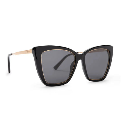 BECKY IV - BLACK + GREY POLARIZED SUNGLASSES