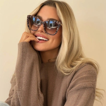 BECKY II - LEOPARD TORTOISE + BROWN GRADIENT SUNGLASSES
