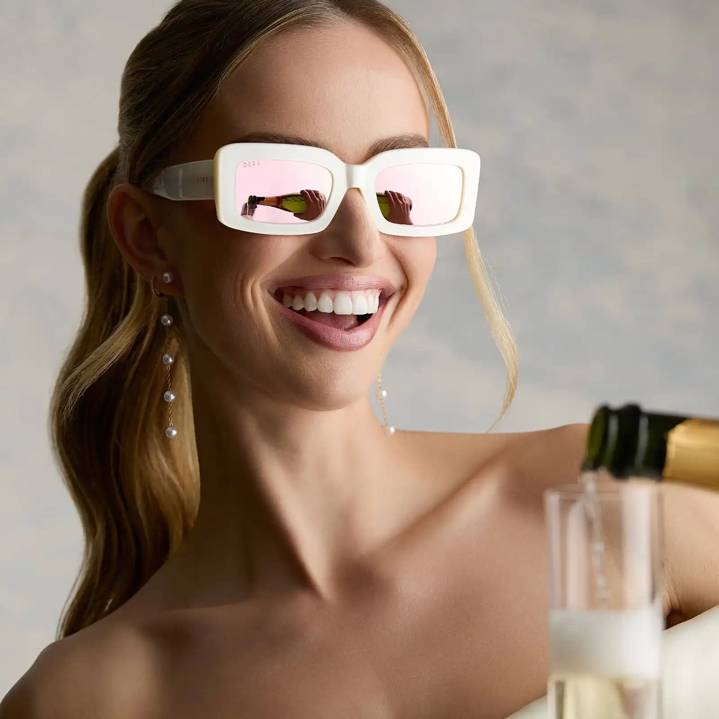 INDY - OPALINE + TAUPE MIRROR SUNGLASSES