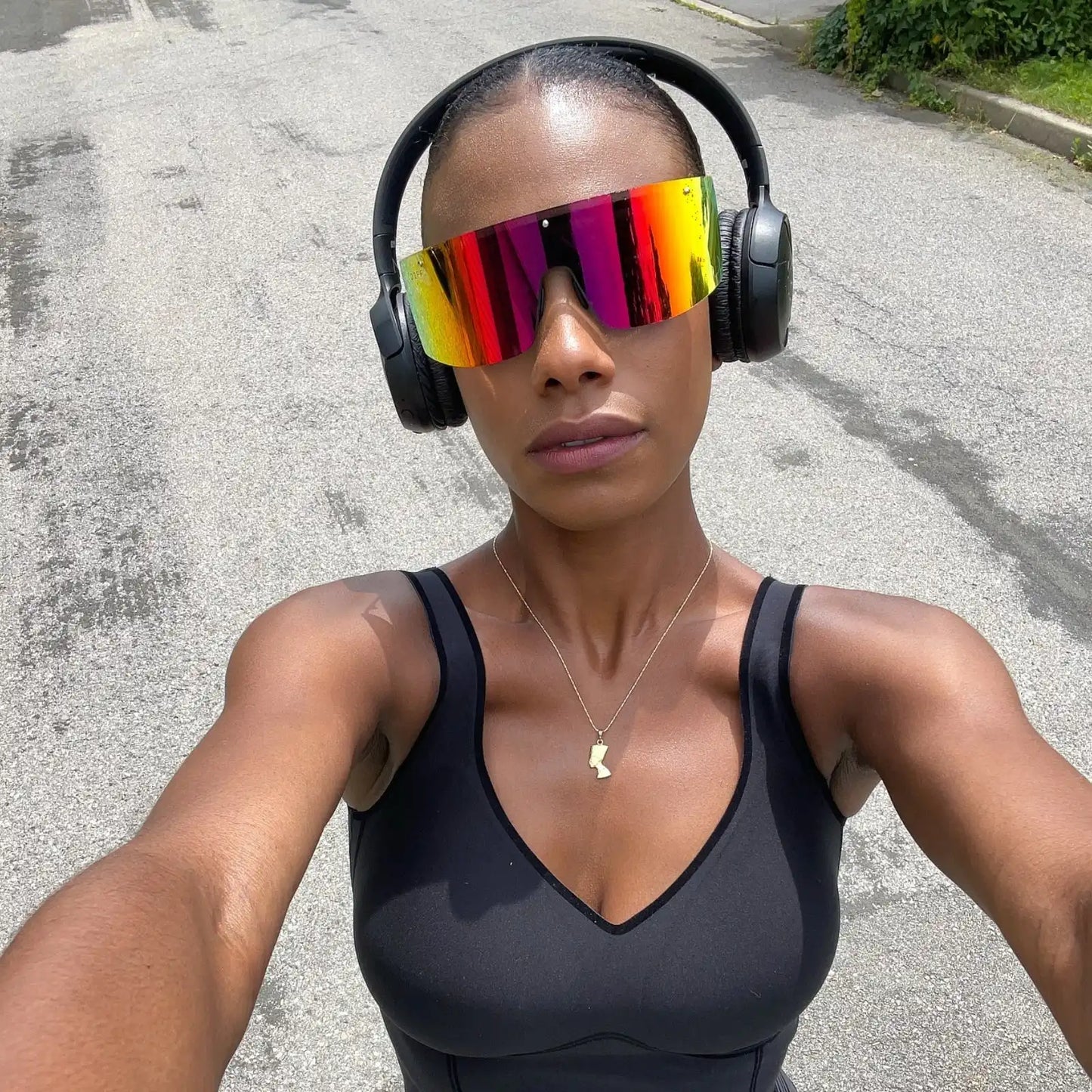 GRANDSLAM - BLACK + RAINBOW MIRROR + POLARIZED SUNGLASSES