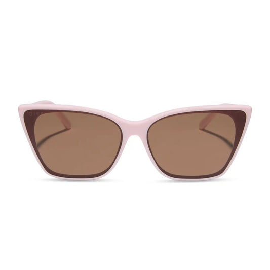 ALINA - POWDER PINK + BROWN SUNGLASSES