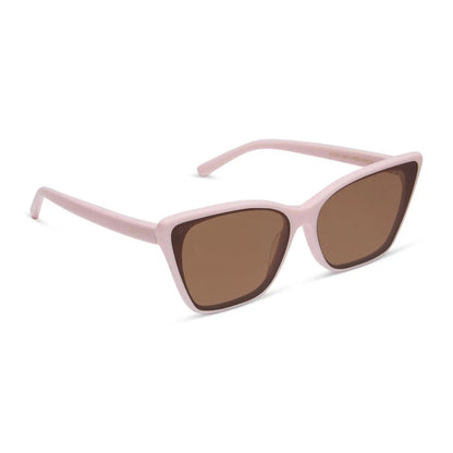 ALINA - POWDER PINK + BROWN SUNGLASSES