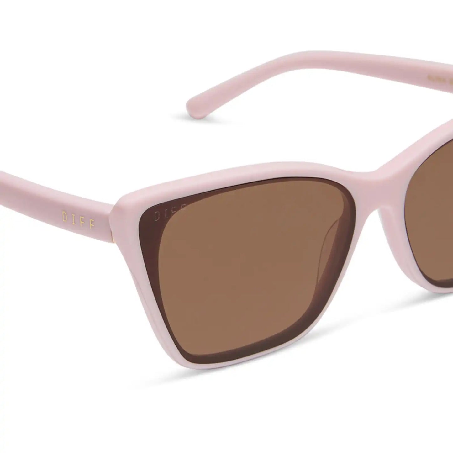 ALINA - POWDER PINK + BROWN SUNGLASSES