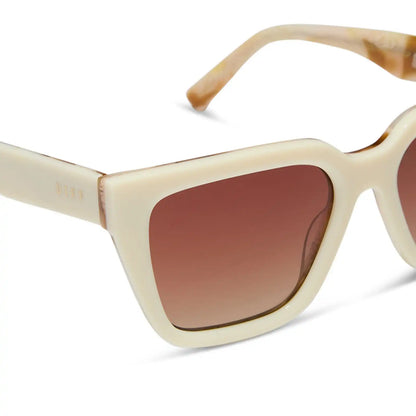 AMARA - COURTSIDE IVORY + GILDED TORTOISE + BROWN GRADIENT + POLARIZED SUNGLASSES