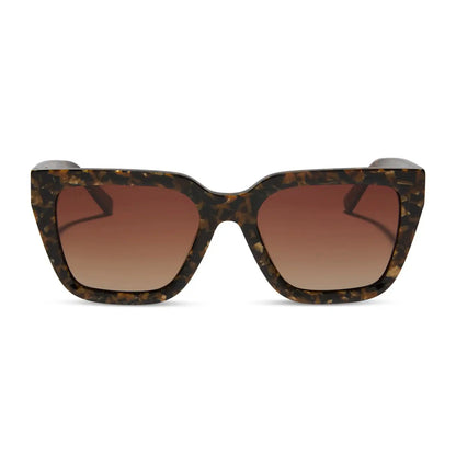AMARA - GLITTER TORTOISE + BROWN GRADIENT + POLARIZED SUNGLASSES