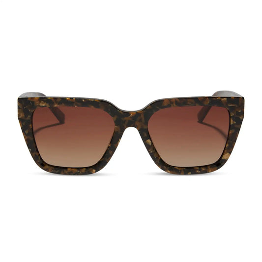 AMARA - GLITTER TORTOISE + BROWN GRADIENT + POLARIZED SUNGLASSES