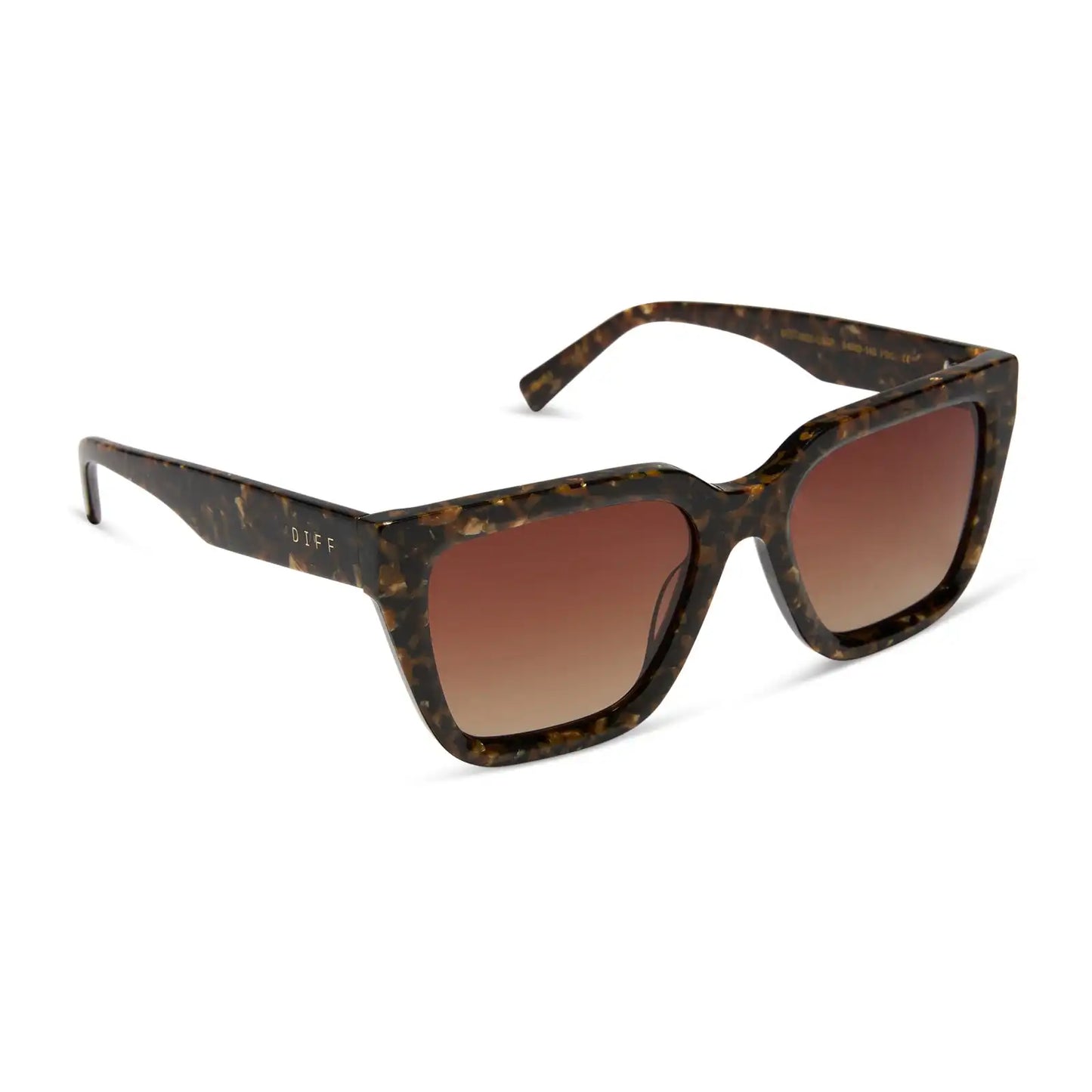AMARA - GLITTER TORTOISE + BROWN GRADIENT + POLARIZED SUNGLASSES