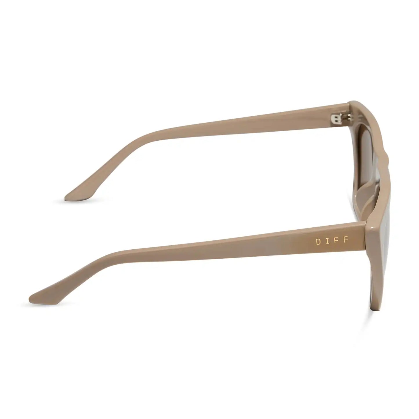 AVRIL - ALMOND + SILVER FLASH SUNGLASSES