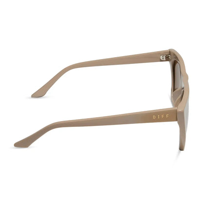 AVRIL - ALMOND + SILVER FLASH SUNGLASSES