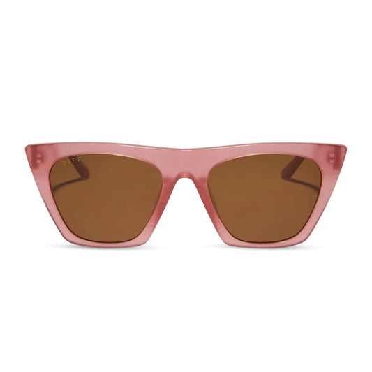 AVRIL - GUAVA + BROWN SUNGLASSES