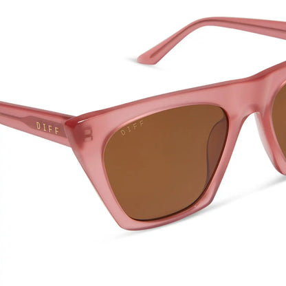 AVRIL - GUAVA + BROWN SUNGLASSES