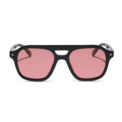 THE COAST - BLACK + RED TINT SUNGLASSES