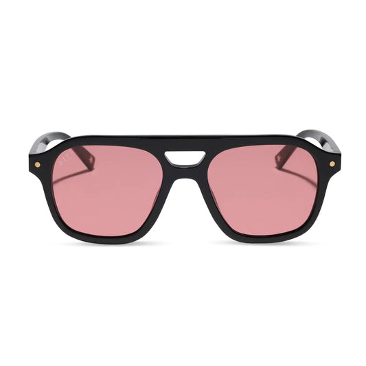 THE COAST - BLACK + RED TINT SUNGLASSES