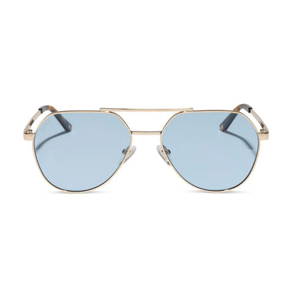 THE RESERVE - GOLD + BLUE TINT SUNGLASSES