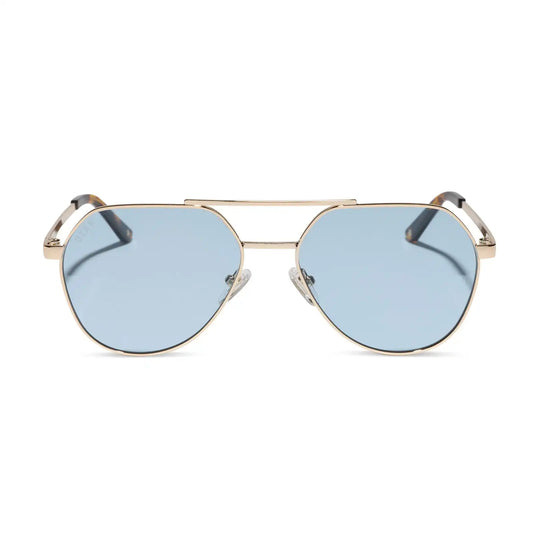 THE RESERVE - GOLD + BLUE TINT SUNGLASSES