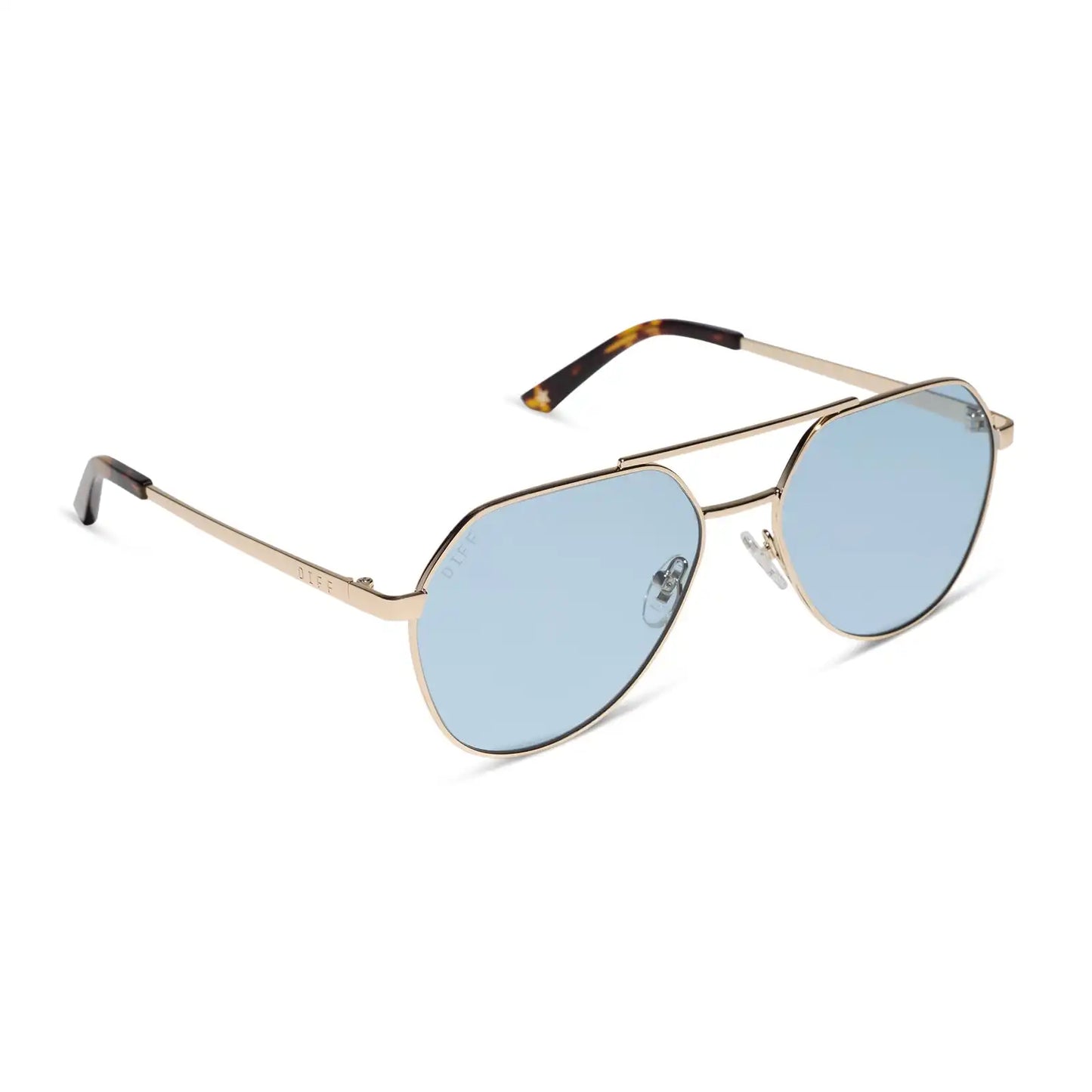 THE RESERVE - GOLD + BLUE TINT SUNGLASSES