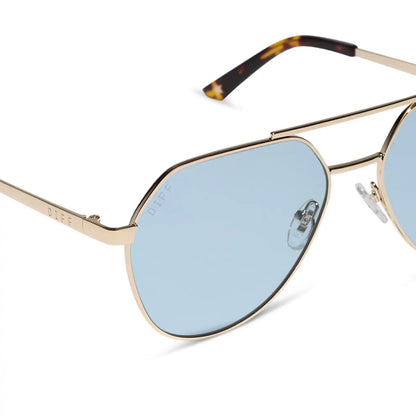 THE RESERVE - GOLD + BLUE TINT SUNGLASSES