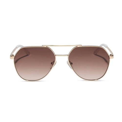 THE RESERVE - GOLD + BROWN GRADIENT SUNGLASSES