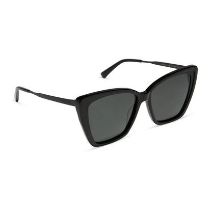 BECKY II - BLACK + DARK SMOKE POLARIZED SUNGLASSES