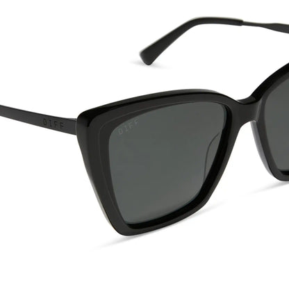 BECKY II - BLACK + DARK SMOKE POLARIZED SUNGLASSES