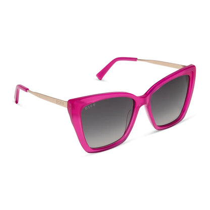 BECKY II - BRIGHT TULIP + GOLD + GREY GRADIENT + POLARIZED SUNGLASSES