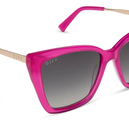 BECKY II - BRIGHT TULIP + GOLD + GREY GRADIENT + POLARIZED SUNGLASSES