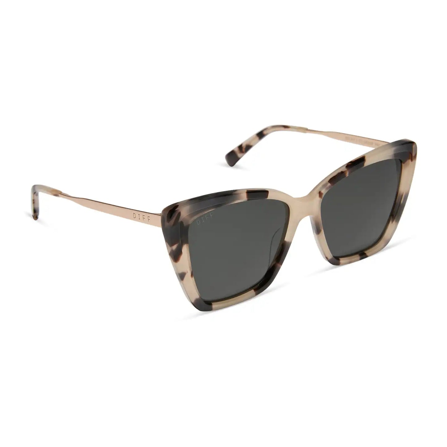 BECKY II - CREAM TORTOISE + GREY POLARIZED SUNGLASSES