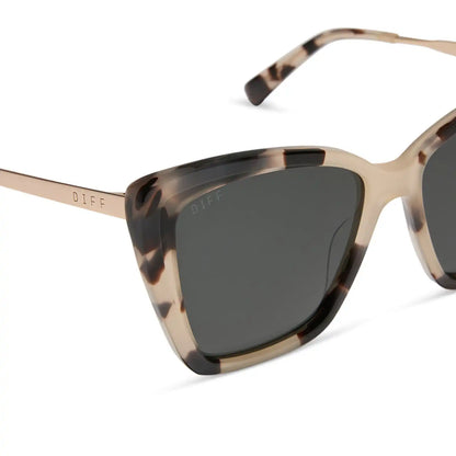 BECKY II - CREAM TORTOISE + GREY POLARIZED SUNGLASSES