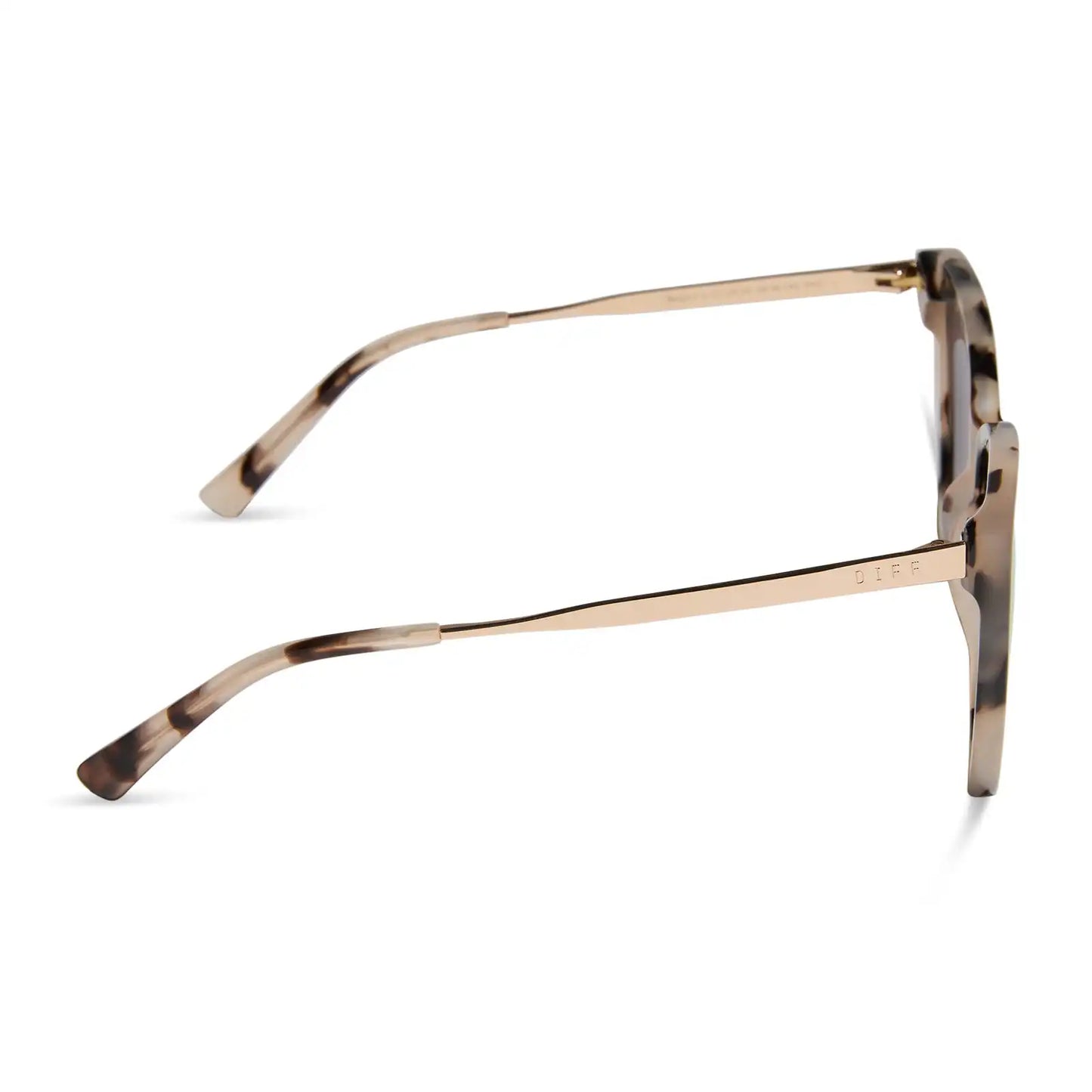 BECKY II - CREAM TORTOISE + PINK MIRROR SUNGLASSES