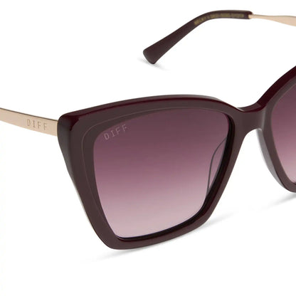 BECKY II - DARK CHERRY LACQUER + DARK CHERRY GRADIENT + POLARIZED SUNGLASSES