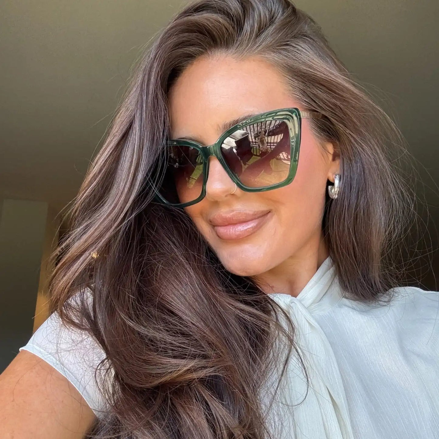 BECKY II - DEEP GREEN + GREY GRADIENT + SUNGLASSES