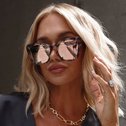 BECKY II - HIMALAYAN TORTOISE + TAUPE MIRROR + POLARIZED SUNGLASSES