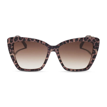 BECKY II - LEOPARD TORTOISE + BROWN GRADIENT SUNGLASSES