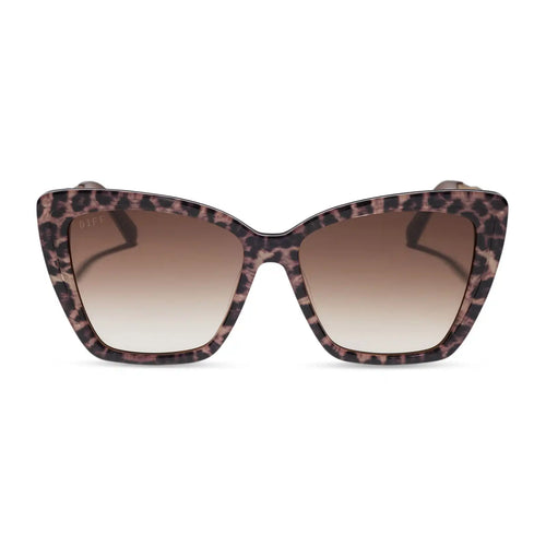 BECKY II - LEOPARD TORTOISE + BROWN GRADIENT SUNGLASSES