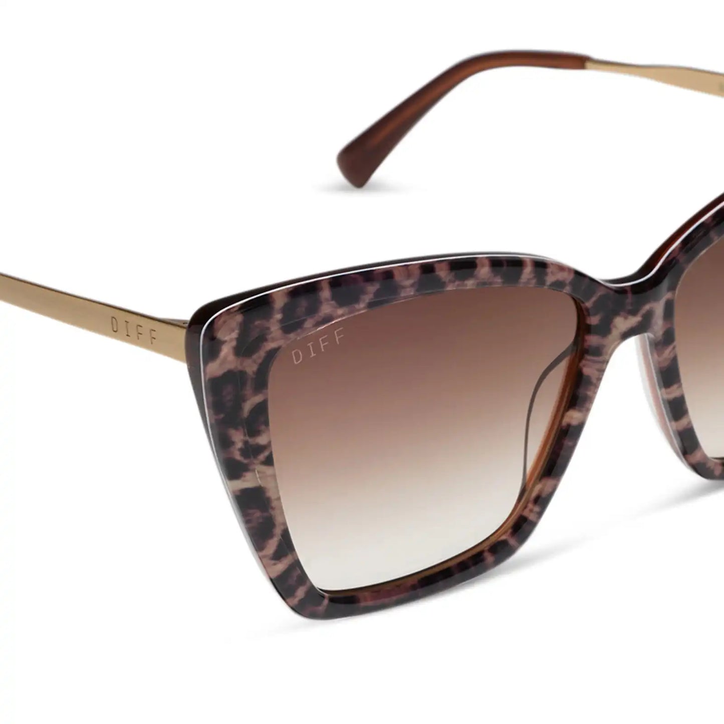 BECKY II - LEOPARD TORTOISE + BROWN GRADIENT SUNGLASSES