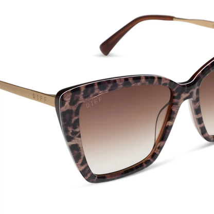 BECKY II - LEOPARD TORTOISE + BROWN GRADIENT SUNGLASSES