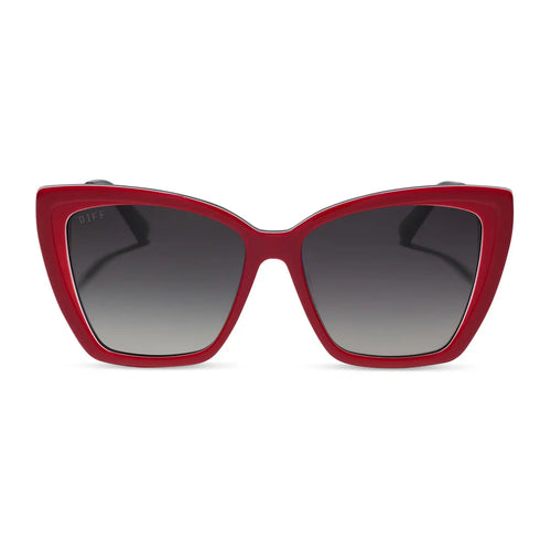 BECKY II - RED, WHITE & BLACK + GUNMETAL + GREY GRADIENT + POLARIZED + SUNGLASSES