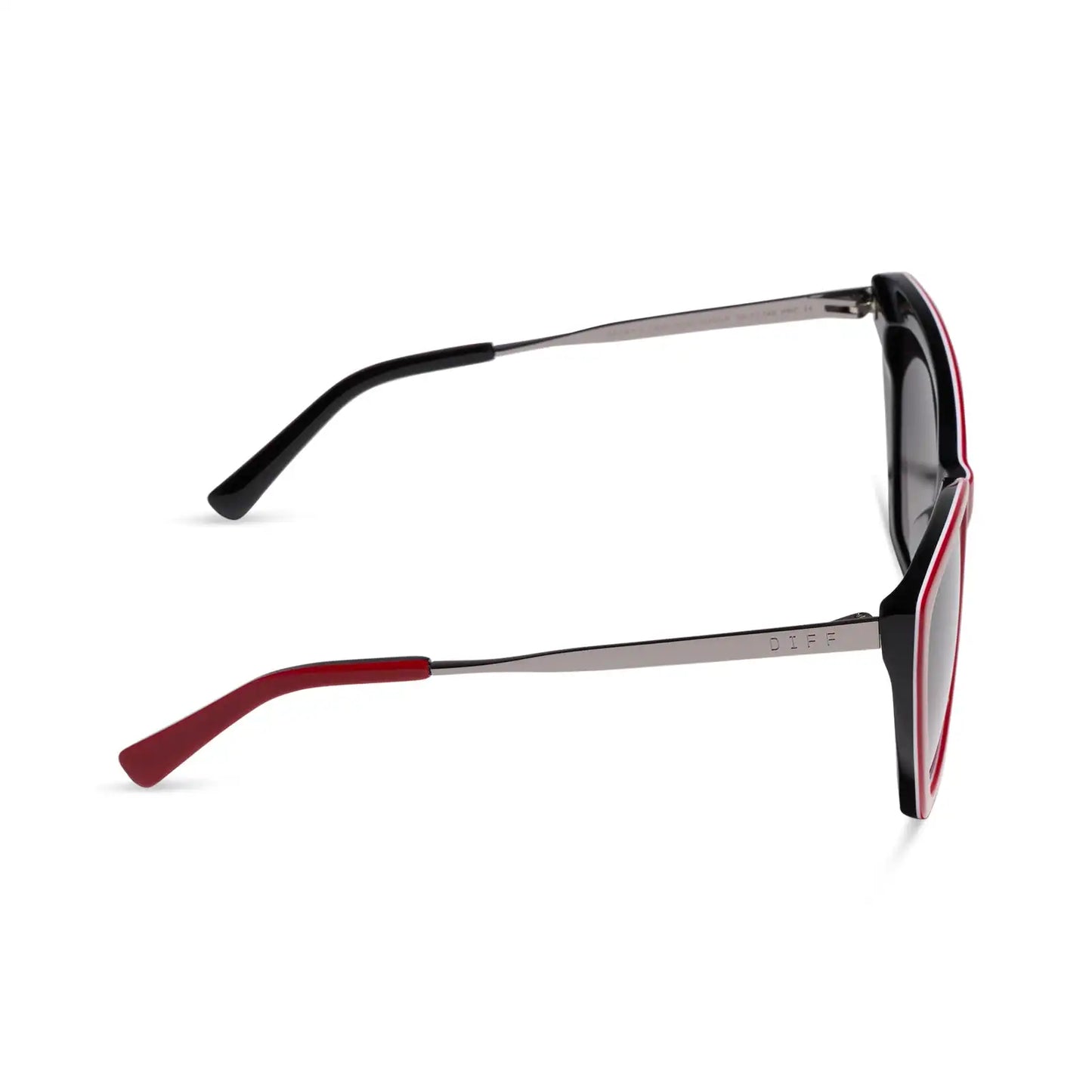 BECKY II - RED, WHITE & BLACK + GUNMETAL + GREY GRADIENT + POLARIZED + SUNGLASSES