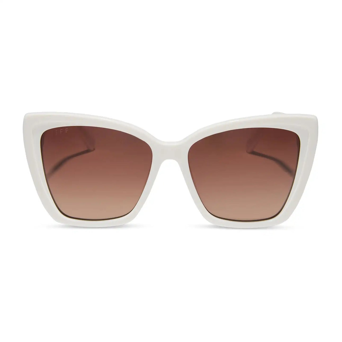 BECKY II - WHITE CLOUD + BROWN GRADIENT SUNGLASSES