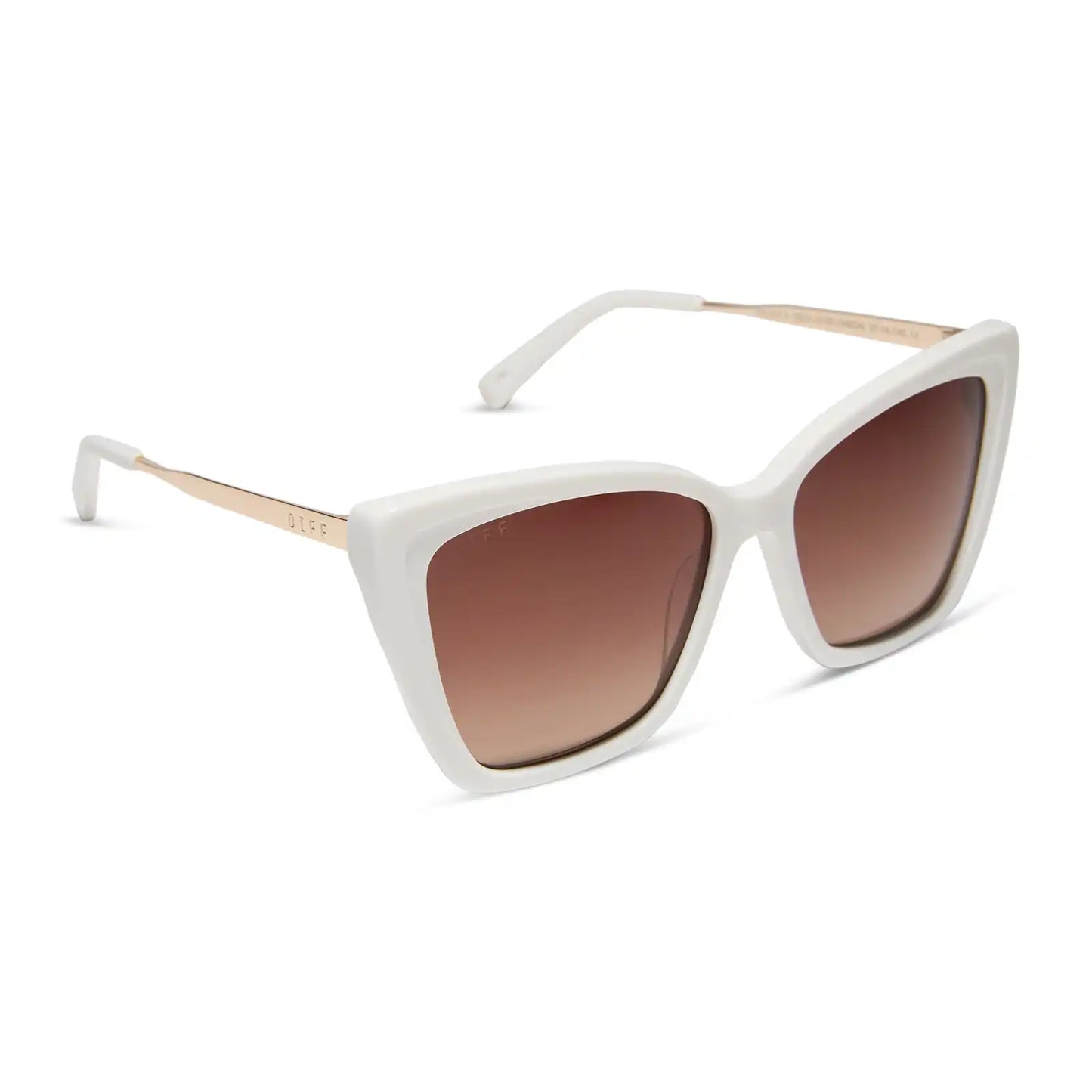 BECKY II - WHITE CLOUD + BROWN GRADIENT SUNGLASSES
