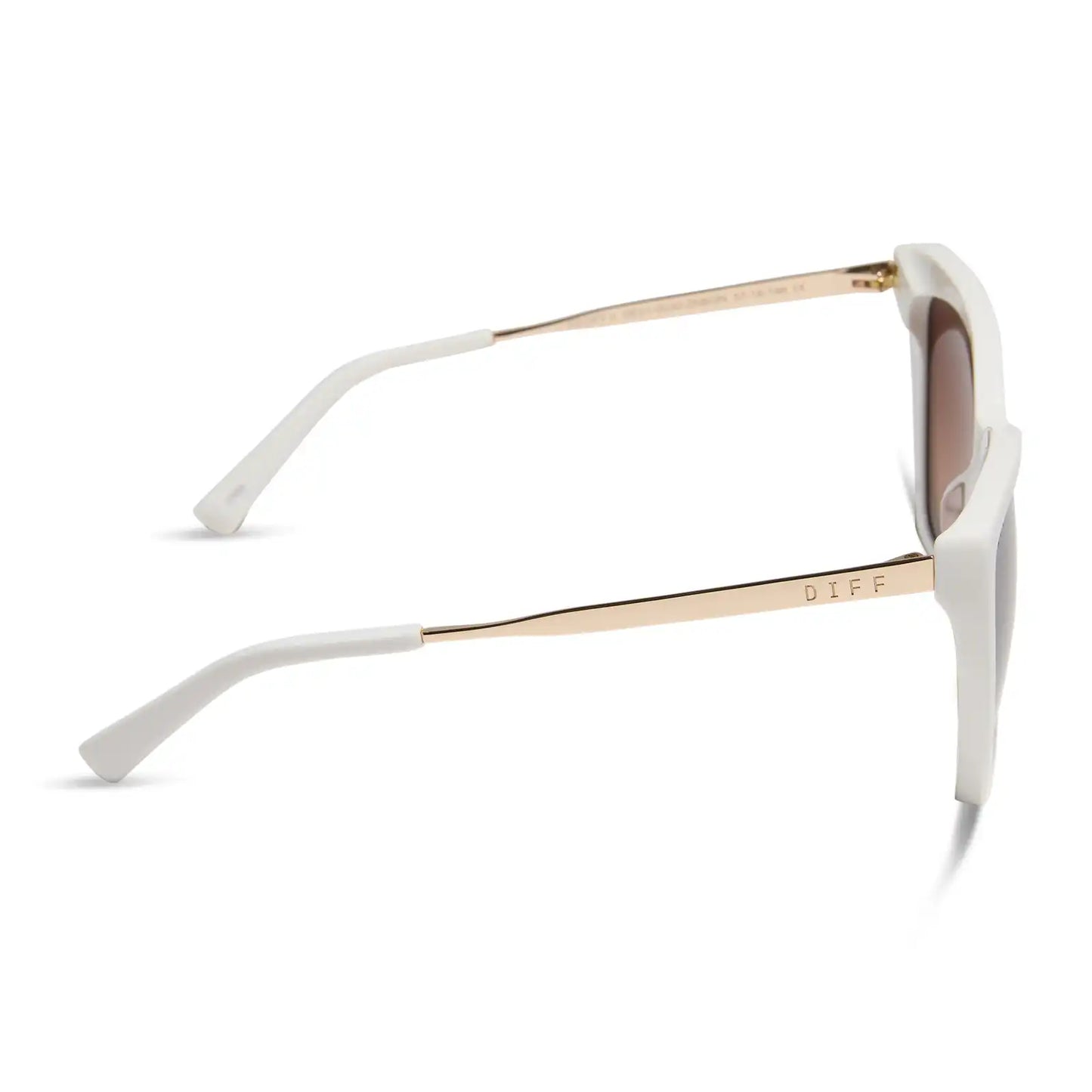 BECKY II - WHITE CLOUD + BROWN GRADIENT SUNGLASSES