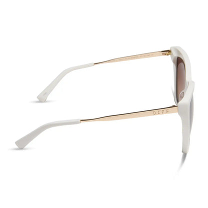 BECKY II - WHITE CLOUD + BROWN GRADIENT SUNGLASSES
