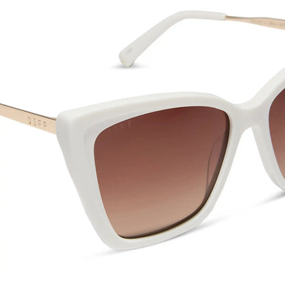 BECKY II - WHITE CLOUD + BROWN GRADIENT SUNGLASSES