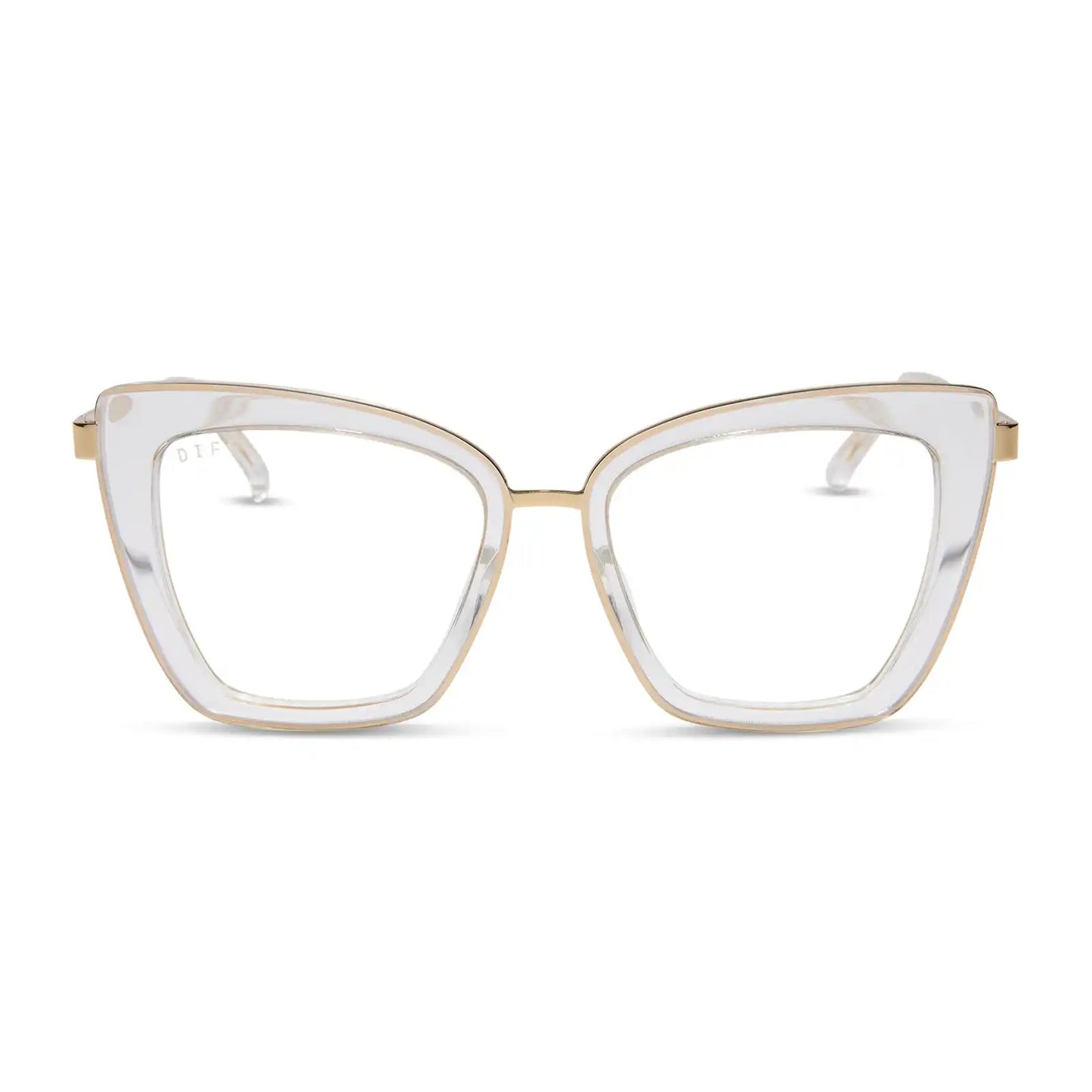 BECKY IV - CLEAR CRYSTAL + GOLD + GLASSES